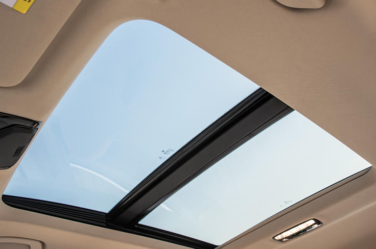 Panoramic sunroof is massive. It lets in lots of light and makes the large cabin feel airier still. Panoramic sunroof is massive. It lets in lots of light and makes the large cabin feel airier still.