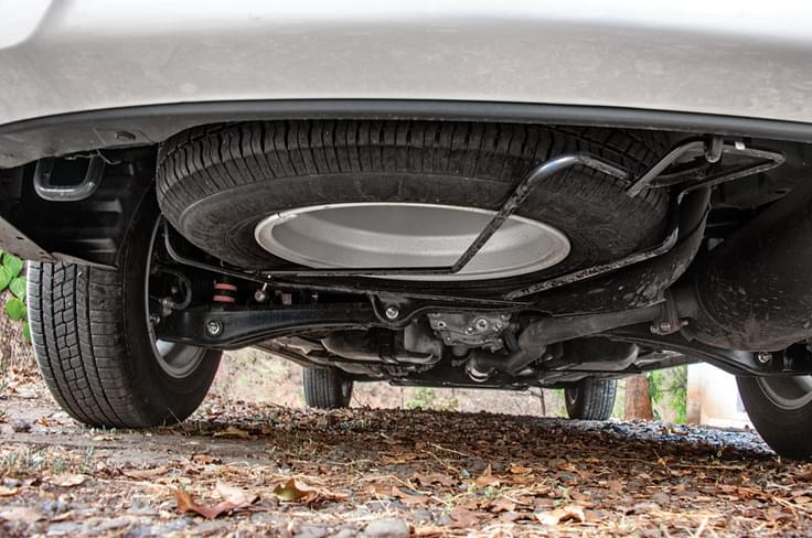 Underbody spare tyre a pain to access. Underbody spare tyre a pain to access.