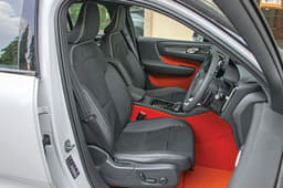 Alcantara and black leather make seats look cool.