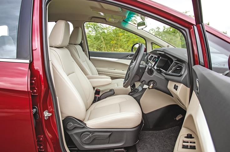The Marazzo is easy to get in to, the driving position is nice and visibility is excellent. The Marazzo is easy to get in to, the driving position is nice and visibility is excellent.