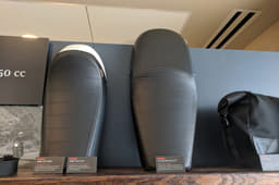 The different seats on offer with the bikes.