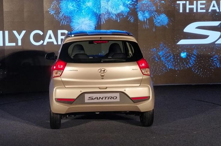 The rear of the new Santro is quite clean, if a bit bulbous. The rear of the new Santro is quite clean, if a bit bulbous.