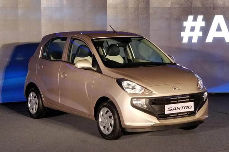 The new Santro sports a tweaked Cascading grille seen on other Hyundais. The new Santro sports a tweaked Cascading grille seen on other Hyundais.