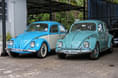 Anoop Thakur’s dual-tone Beetle strikes a pose alongside Allan Almeida’s turquoise blue Beetle. Anoop Thakur’s dual-tone Beetle strikes a pose alongside Allan Almeida’s turquoise blue Beetle.