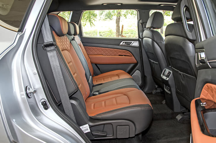 The Alturas G4's seats are finished in two-tone leather.