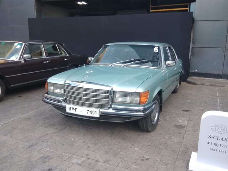 The W116 S-Class is a rare car in India. 
