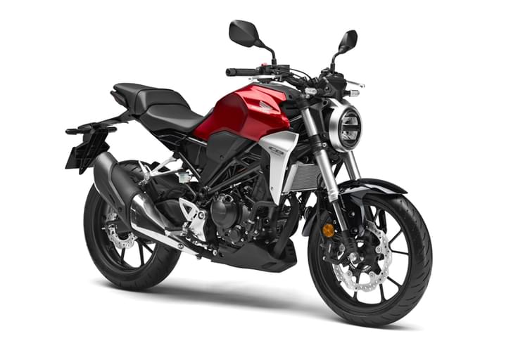 2019 Honda CB300R in Candy Chromosphere Red. 2019 Honda CB300R in Candy Chromosphere Red.