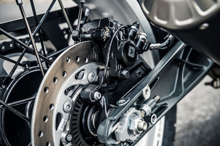 Rear disc and swing arm borrowed from 390 KTMs.