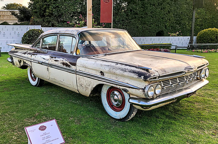 1959 Chevrolet Impala Sedan owned by Dhananjai Singh Khimsar in the Preservation Class. 1959 Chevrolet Impala Sedan owned by Dhananjai Singh Khimsar in the Preservation Class.