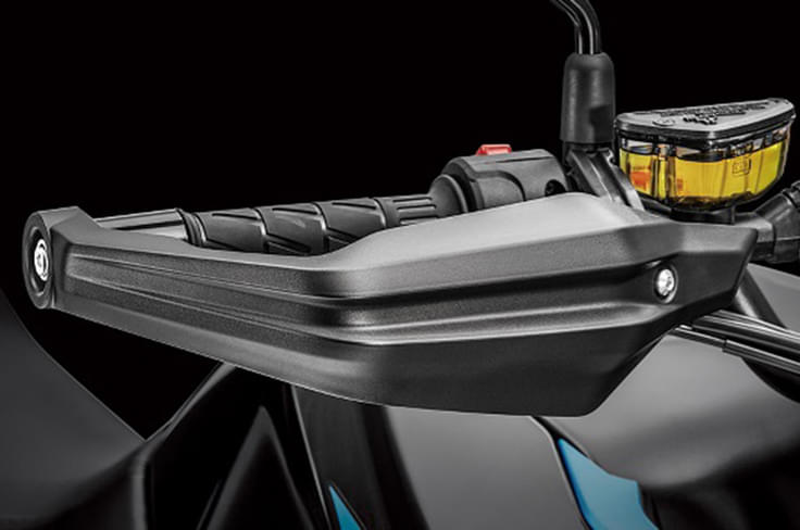 CF Moto 650MT gets handguards as standard. CF Moto 650MT gets handguards as standard.