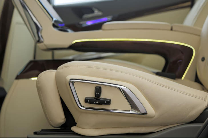 Electronic controls for the second row seats', including a reclining function.