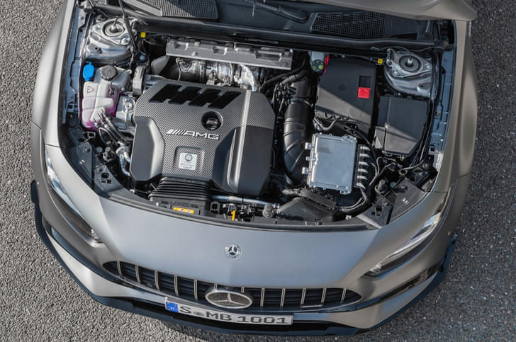 Mercedes Benz A Class Hatchback Open Bonnet Engine Shot