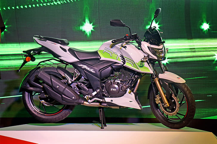 Ethanol-powered TVS Apache RTR 200 Fi E100.