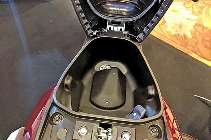 Honda Activa 125 FI BS6 underseat storage.