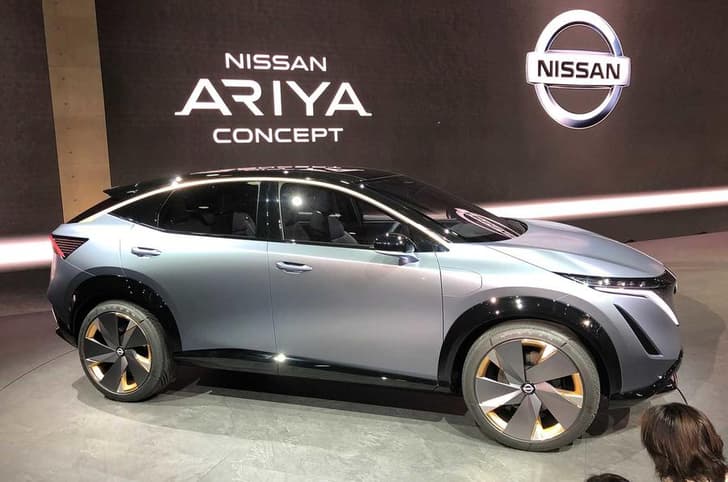 The Nissan Ariya concept previews an all-electric crossover-style vehicle.