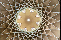 Geometrically perfect dome inside main building at Dowlatabad Garden in Yazd dates back to 1750.