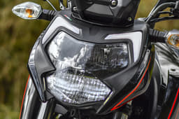 The Apache RTR 200 4V shares the new headlight design with the Apache RTR 160 4V.