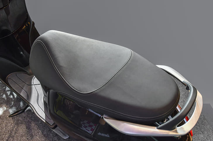 The seat on the Premium model has a stitched pattern on it.