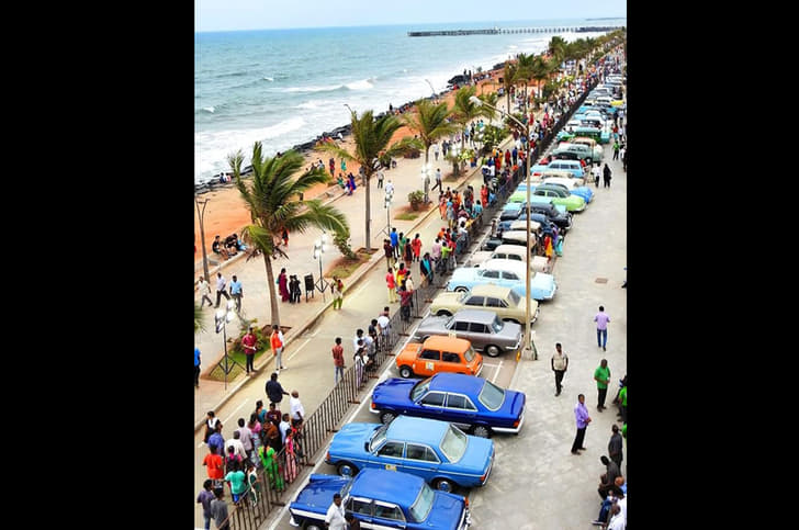 Aerial view of the promenade display.