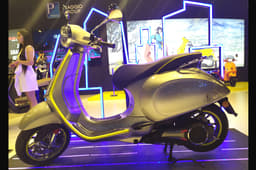 Vespa Elettrica on display at Auto Expo 2020.