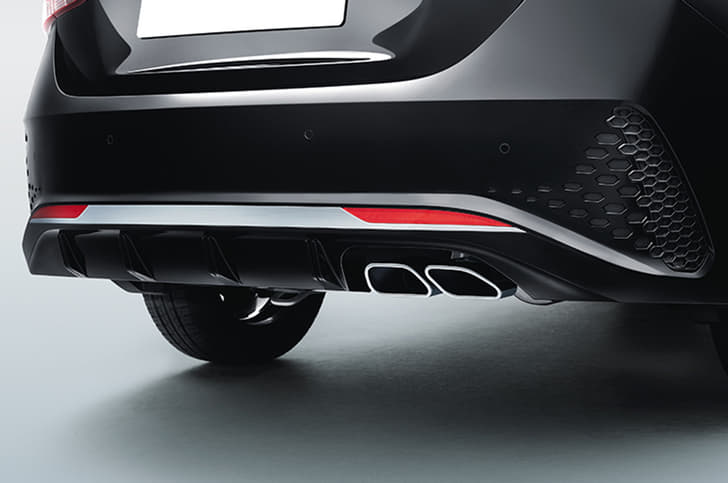 Hyundai Verna Turbo rear bumper and exhaust.