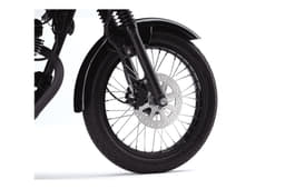 The international-spec motorcycle gets a 220mm disc up front.