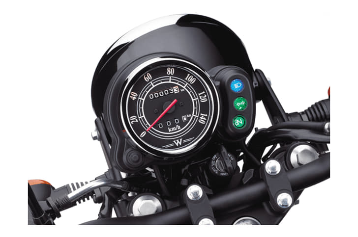 The all-analogue instrument console is very basic.