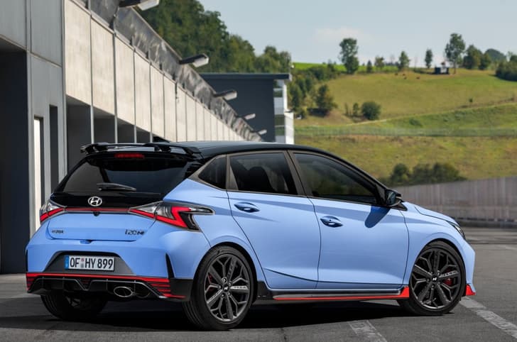 Available in six colours - Performance Blue with optional Phantom Black roof pictured.