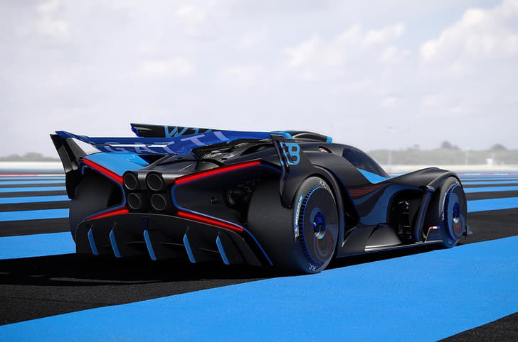 Bugatti claims the rear wing alone produces 1800kg of downforce at around 321.8 kph.