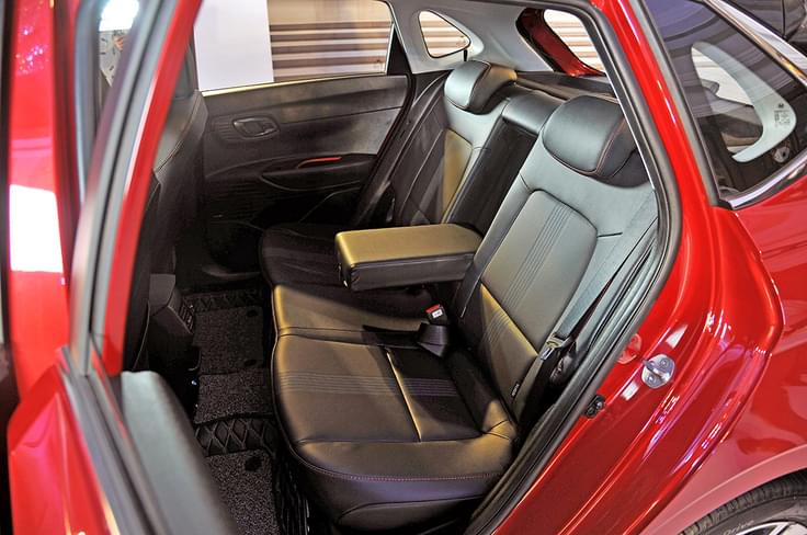 Rear seat legroom is a beneficiary of the new i20’s longer wheelbase. Rear seat legroom is a beneficiary of the new i20’s longer wheelbase.