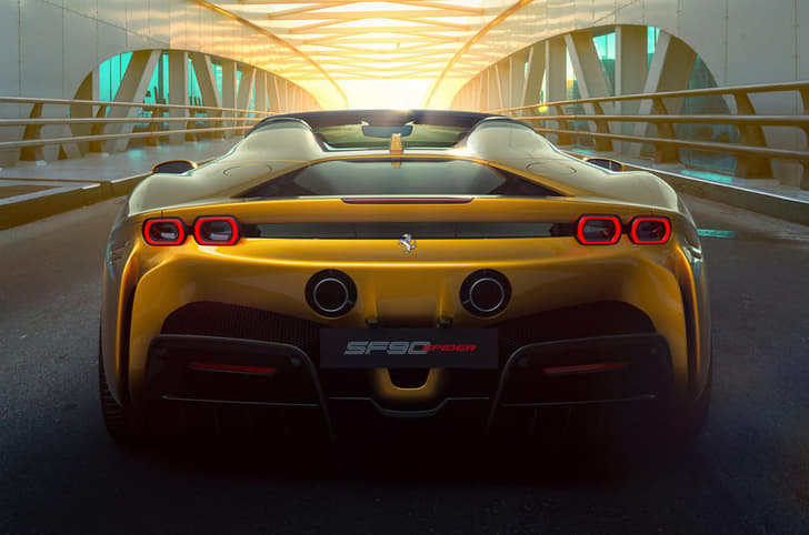 Ferrari has added a pair of buttresses behind the passenger compartment. 