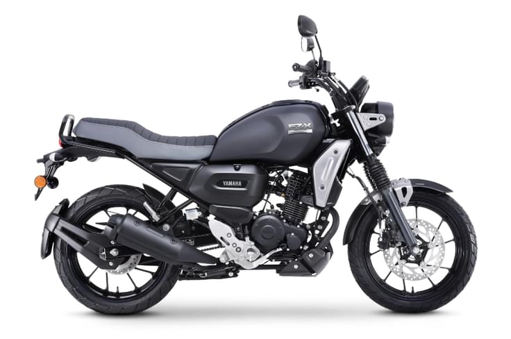 The Yamaha FZ-X in matte black. The Yamaha FZ-X in matte black.