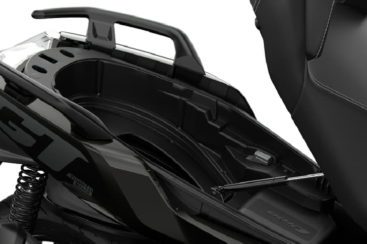 Boot space is decent and there's a hydraulic strut to lift the seat up.