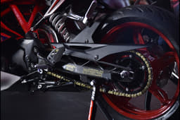 Also included in the Dynamic kit is this brass-coated final-drive chain.