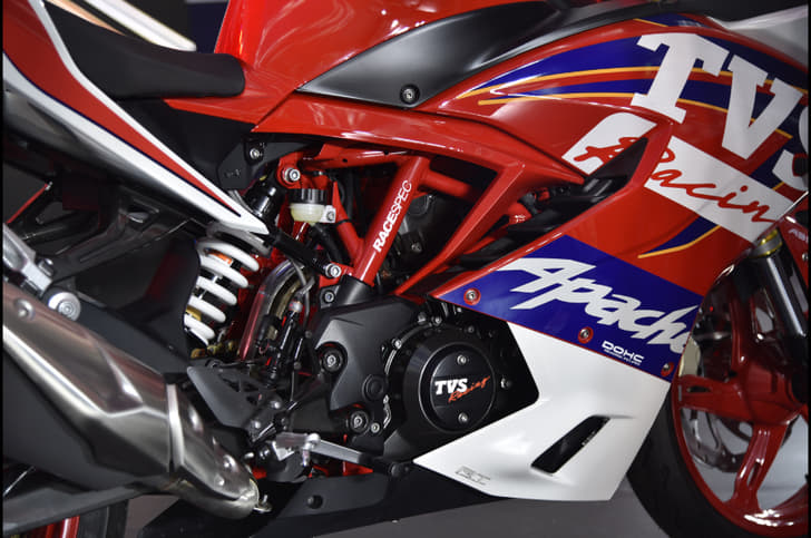 Seen here is the optional Race Replica graphics scheme that costs an additional Rs 4,500.