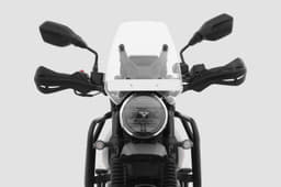 The round headlight looks crisp, fairly compact, and houses an LED bulb.