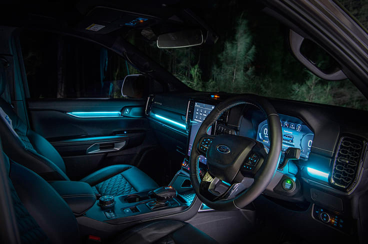 2022 Ford Everest cabin gets ambient lighting. 2022 Ford Everest cabin gets ambient lighting.