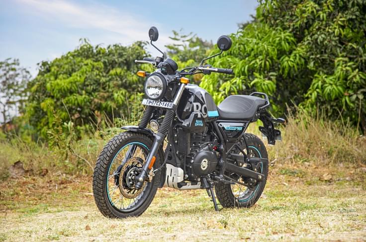 The Royal Enfield Scram 411 is based on the Himalayan. The Royal Enfield Scram 411 is based on the Himalayan.
