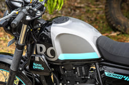 The Scram 411 has a 15-litre fuel tank. The bold new colours set it apart from the Himalayan.