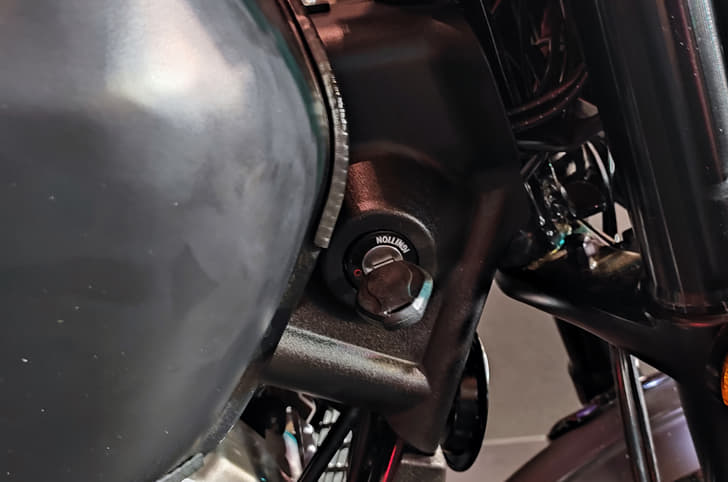 Keeway K-Light 250V ignition key slot. 