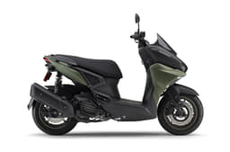 The X Force has a flat floorboard, unlike the central spine of the Aerox 155.