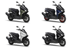 The scooter is available in four colour schemes.