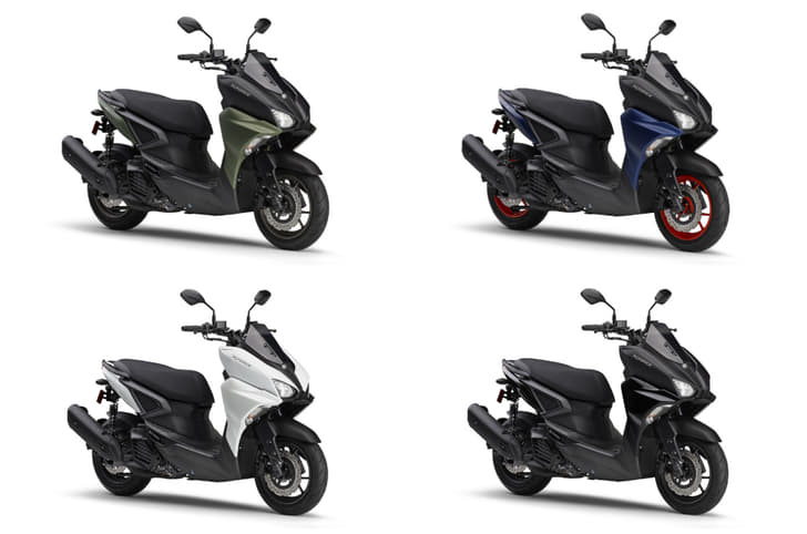 The scooter is available in four colour schemes.