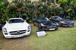 A trio of SLS AMG at the show including the very rare cabriolet. 