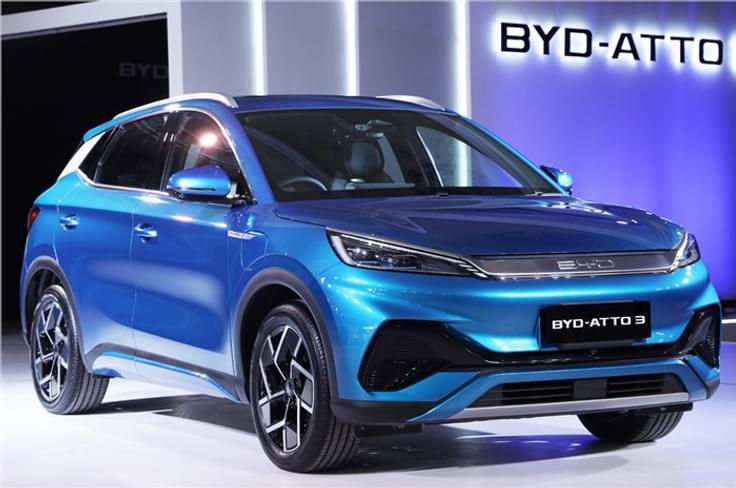 BYD Atto 3 (November 14) -
The Atto 3 is BYD’s second model for India and offers a range of up to 521km (ARAI-certified).
BYD Atto 3 (November 14) -
The Atto 3 is BYD’s second model for India and offers a range of up to 521km (ARAI-certified).