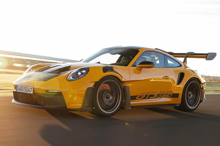 Porsche 911 GT3 RS (August 18) -
The 525hp track-biased version of the 911 features the largest ever wing fitted to a Porsche 911.
Porsche 911 GT3 RS (August 18) -
The 525hp track-biased version of the 911 features the largest ever wing fitted to a Porsche 911.