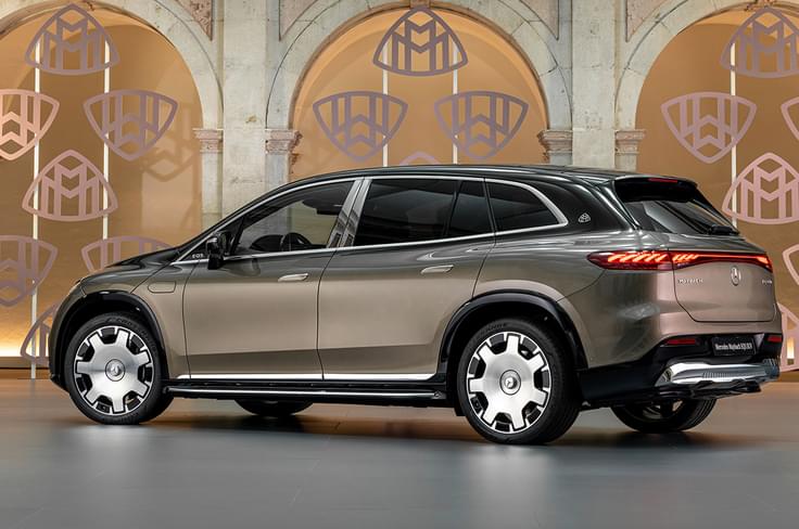 Mercedes-Maybach EQS SUV rear three-quarter Mercedes-Maybach EQS SUV rear three-quarter