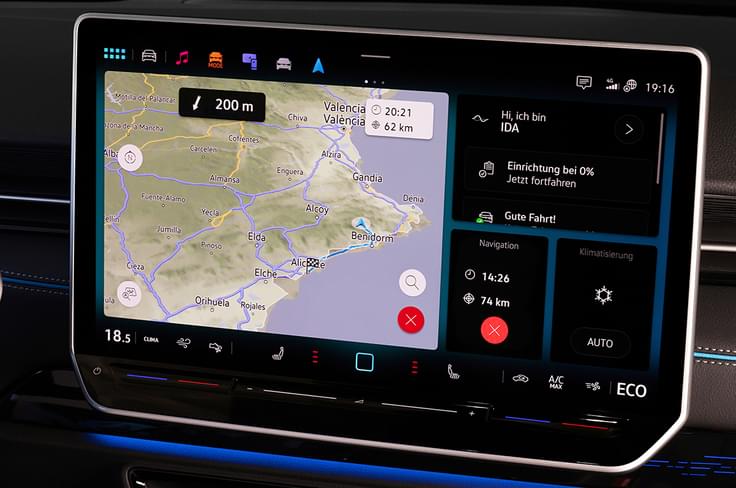 Volkswagen ID7 EV touchscreen Volkswagen ID7 EV touchscreen