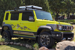 Maruti Suzuki Jimny 5-door Kinetic Yellow with accessories. 