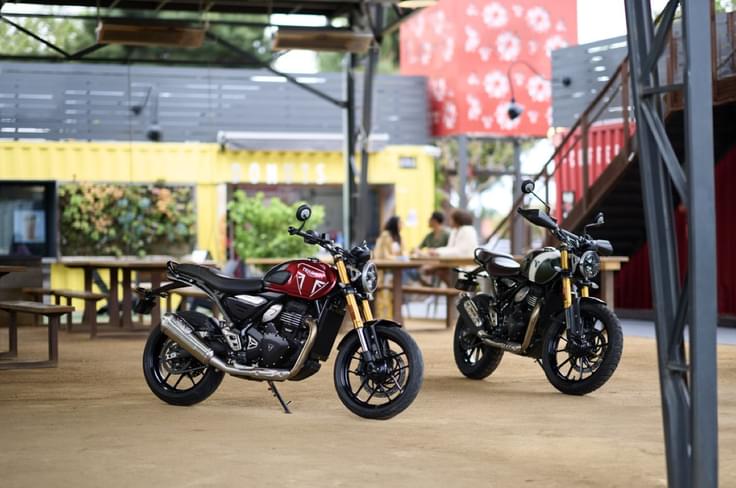 Both are powered by a new liquid-cooled, 398cc, single-cylinder engine making 40hp/37.5Nm. Both are powered by a new liquid-cooled, 398cc, single-cylinder engine making 40hp/37.5Nm.